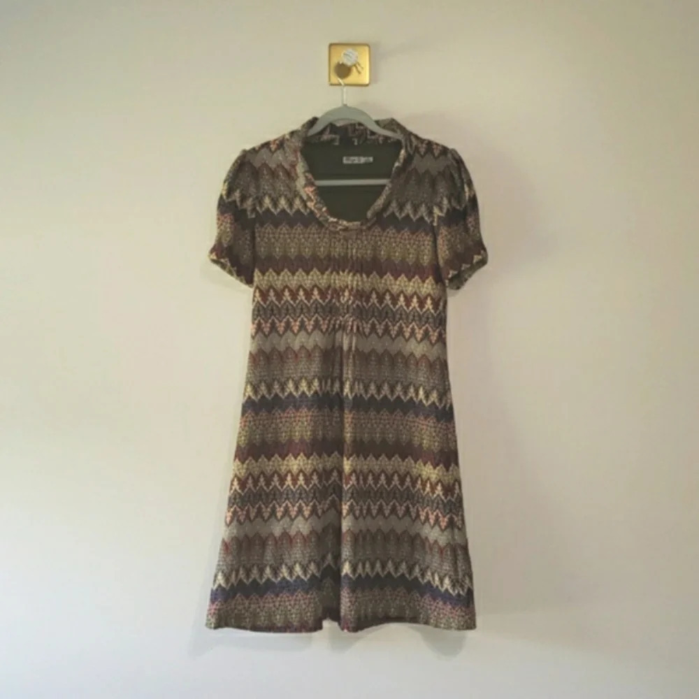 Eliza J Dress 12 Short Sleeve Bohemian Aztec Office Career Academic Crochet Knit